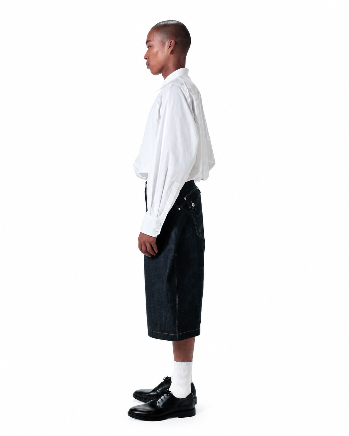 YES DENIM HALF PANTS / INDIGO / 着用写真 4