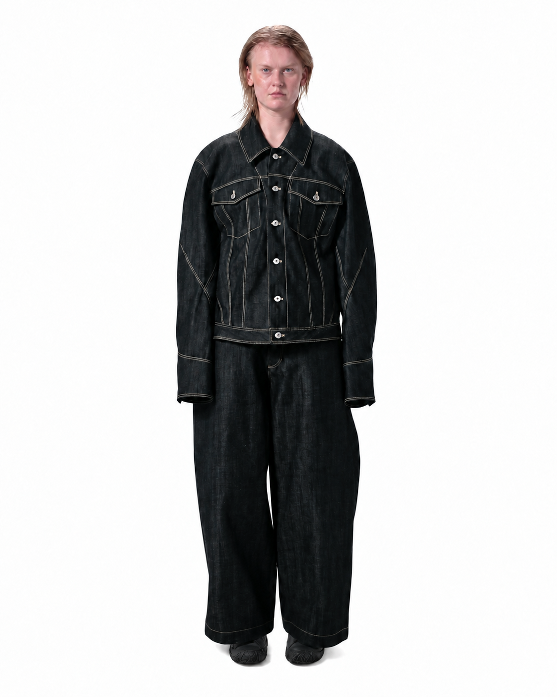 YES DENIM JACKET / BLACK / 着用写真 3
