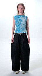 YES CYANOTYPE BOAT NECK TANK TOP