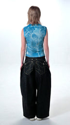 YES CYANOTYPE BOAT NECK TANK TOP