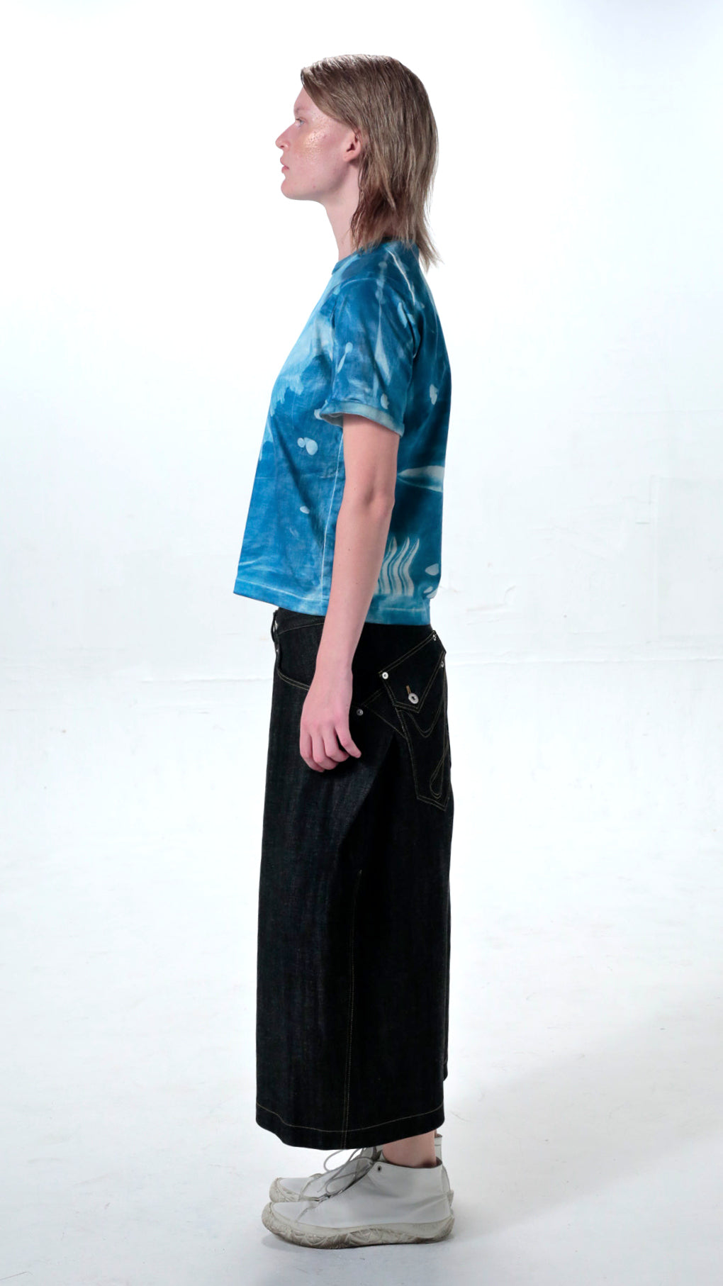 YES CYANOTYPE RINGER TEE