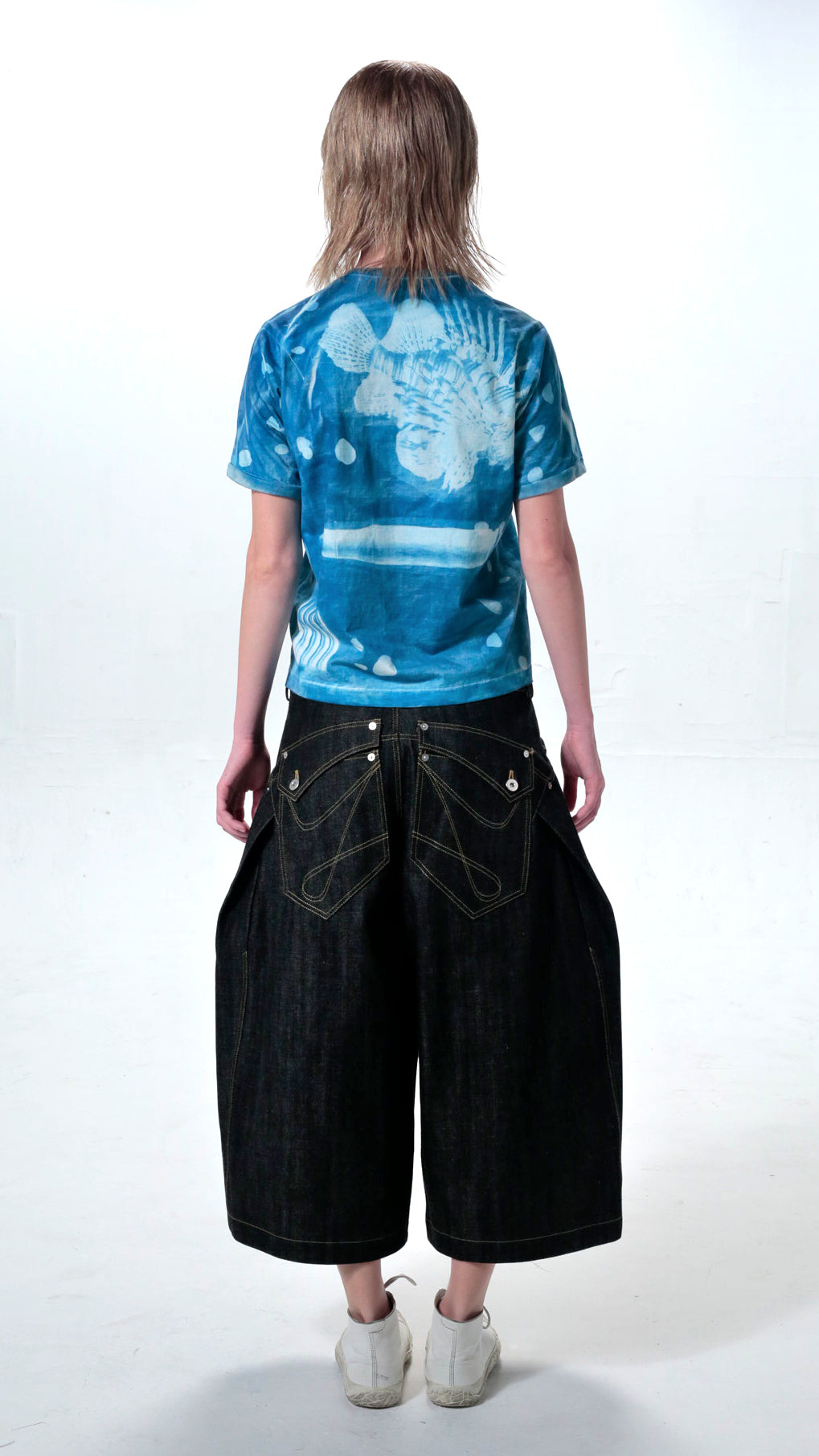 YES CYANOTYPE RINGER TEE