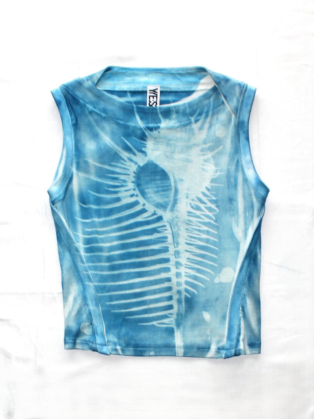 YES CYANOTYPE BOAT NECK TANK TOP