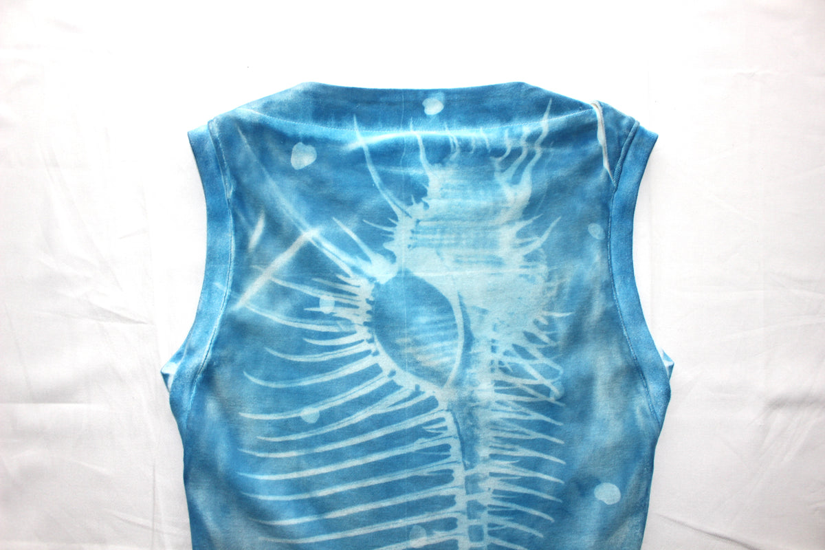 YES CYANOTYPE BOAT NECK TANK TOP