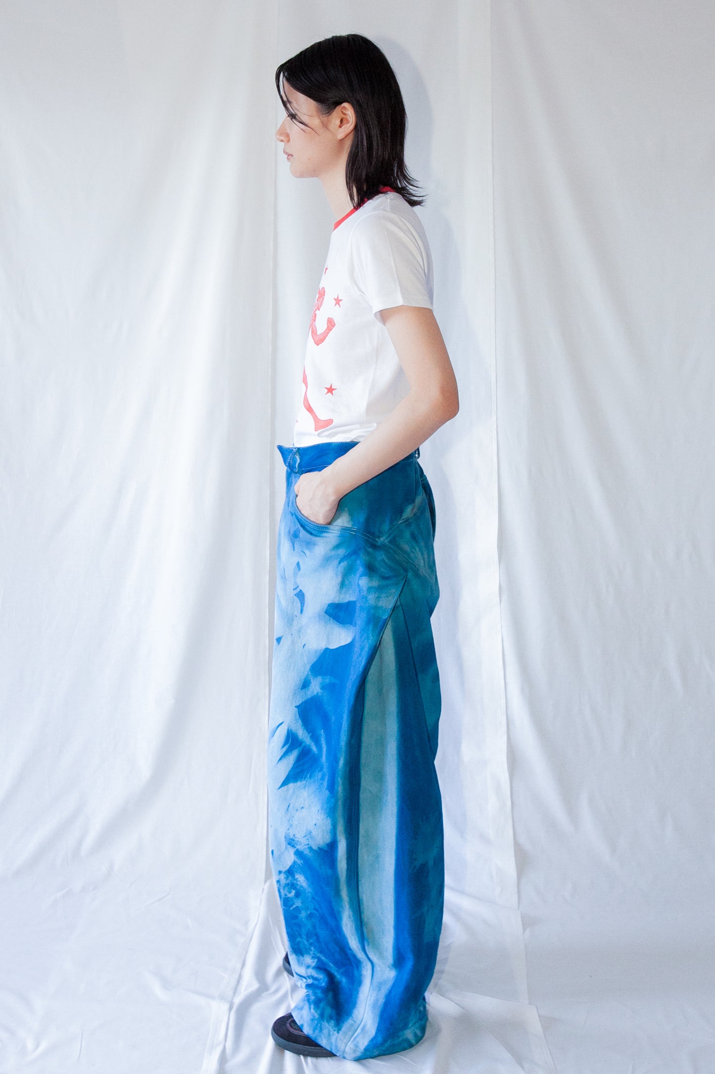 YES CYANOTYPE WIDE PANTS